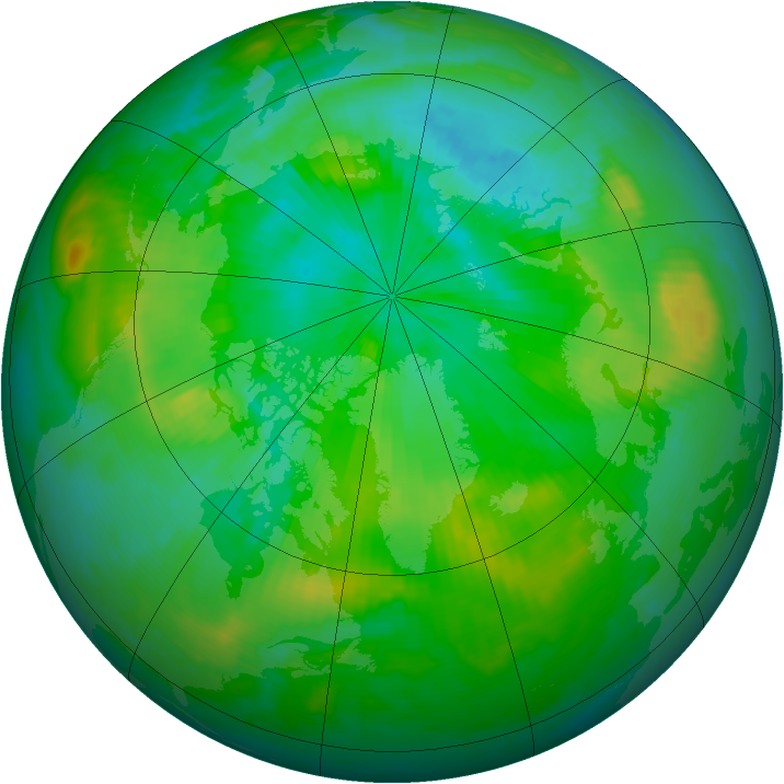 Arctic ozone map for 11 August 1998